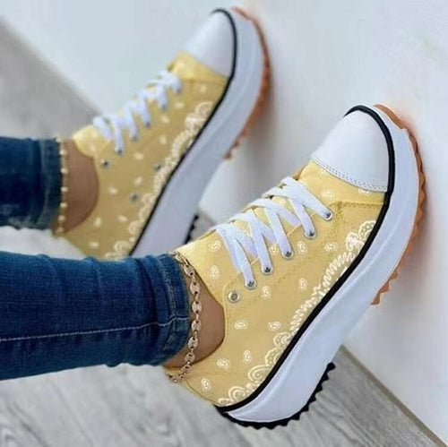 2022 Pattern Canvas Women Sneakers Casual Sport Shoes