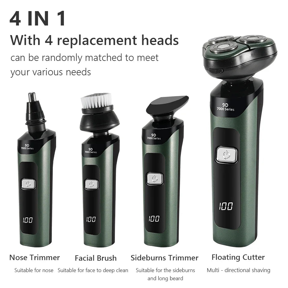 3D 4 in 1 Electric Shaver For Men Multi-Function Electric Shaver Razor