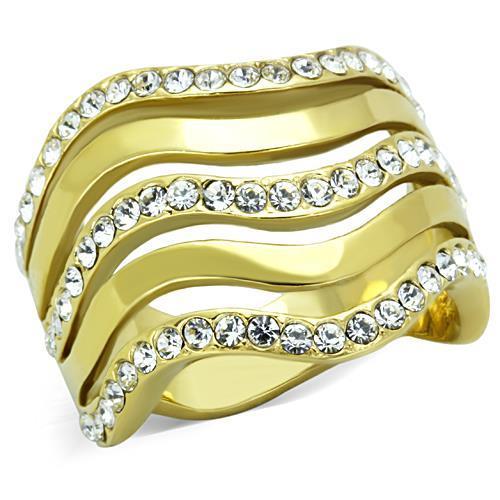 Women Stainless Steel Synthetic Crystal Rings