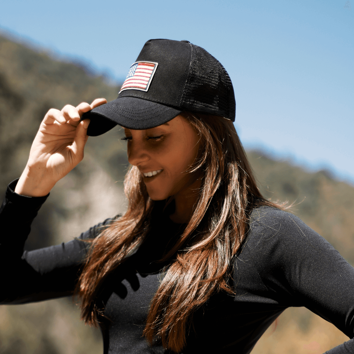 American Flag Trucker Hat with Adjustable Strap | Breathable & Unisex