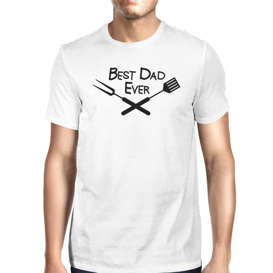 Best Bbq Dad Mens White Graphic Design T-Shirt