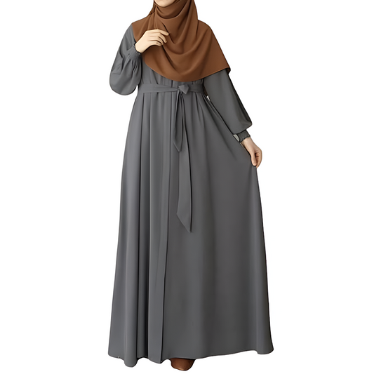 Women & Girl Front Open Zipper Abaya n Firdaus Fabric Size M Color