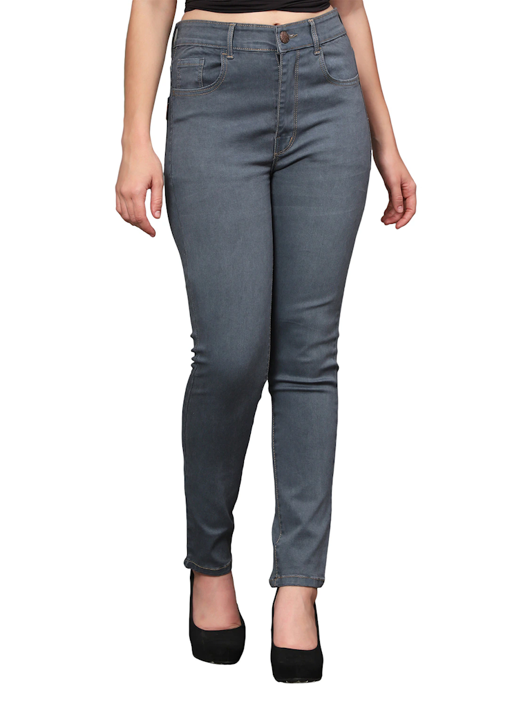 Women's Cotton  High Rise Denim Jeans(Size34)(Colorgrey)