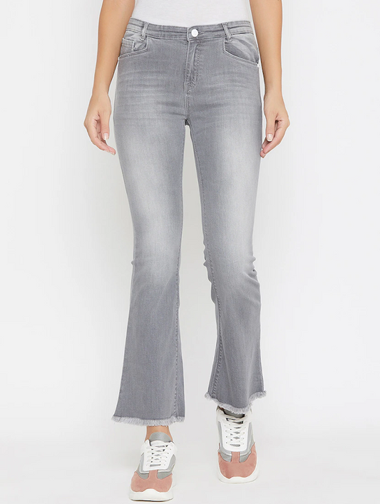 Women High Rise Denim Jeans(Size32)(Colorgrey)